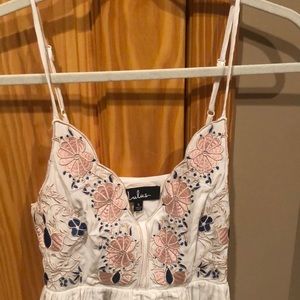 Lulus white dress with floral detail
